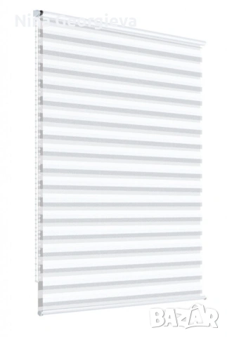 Щори ECD Ролетни, Текстилни, Двойни, Без пробиване, Включен монтажен материал, Бял, Сив, Бежов, снимка 4 - Щори - 53292765