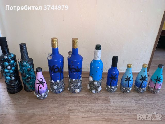Ръчно изработени шишета морски декор и други, снимка 7 - Декорация за дома - 45582880