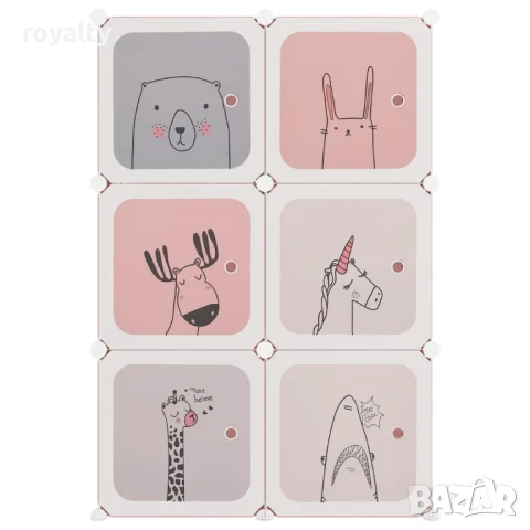 Детски кубичен шкаф за съхранение с 6 куба, розов, снимка 6 - Други стоки за дома - 50937823