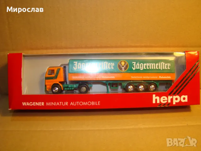 HERPA H0 1/87 SCANIA КАМИОН ТИР МОДЕЛ ИГРАЧКА КОЛИЧКА, снимка 1 - Колекции - 48577453