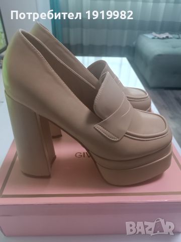 Дамски обувки с платформа на дебел ток, снимка 1 - Дамски елегантни обувки - 45418798
