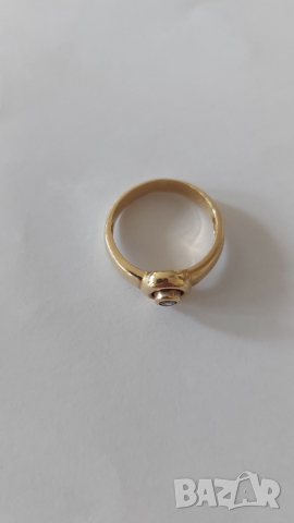 Златен пръстен с брилянт, снимка 3 - Пръстени - 44972906