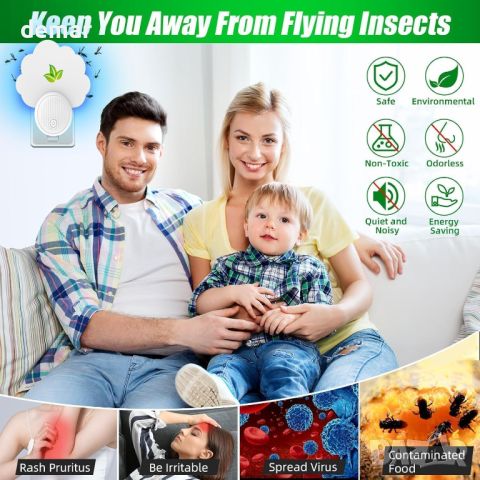 Капан за летящи насекоми, мухи, комари за закрито с LED светлини - 2 броя, снимка 6 - Други стоки за дома - 45385728