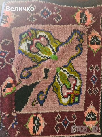 Цветен вълнен китеник, снимка 3 - Покривки за легло - 51301889