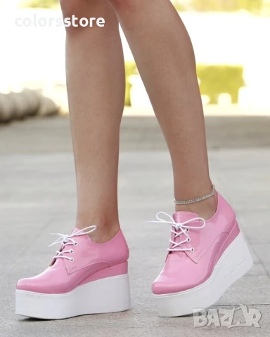 Обувки на платформа - розов лак с бяло ходило - 120K

, снимка 2 - Дамски ежедневни обувки - 50816894