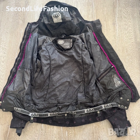 686 Smarty Дамско ски яке за сноуборд, двуслойно, черно/розово, размер M, снимка 2 - Зимни спортове - 53258591