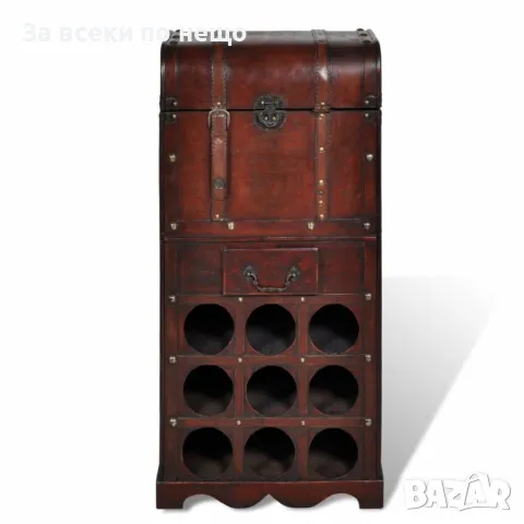 Дървен шкаф за вино със стойка за 9 бутилки Код P354, снимка 4 - Шкафове - 49804575