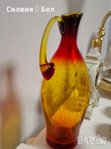 Винтидж стомна Арт стъкло , снимка 2 - Антикварни и старинни предмети - 52061590