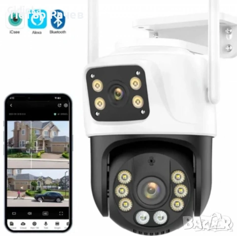 Двойна камера с AI WiFi 6 Mpx iCSee, снимка 2 - Комплекти за видеонаблюдение - 53759398