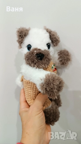 Ръчно плетено кученце, снимка 8 - Плюшени играчки - 52003839