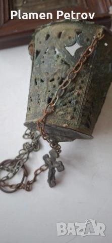 Икона,кандило,Исус Христос , снимка 3 - Антикварни и старинни предмети - 38502656