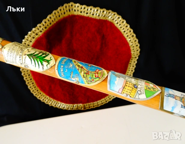 Тиролски бастун 9 значки,Елен. , снимка 3 - Антикварни и старинни предмети - 53772632