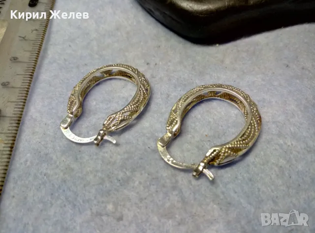 ПРЕКРАСНИ РЕТРО СТИЛ АЖУРНИ ПОСРЕБРЕНИ ОБЕЦИ от БЛАГОРОДНА СТОМАНА с ПЕЧАТ 925 За ПОСРЕБРЯВАНЕ 49350, снимка 6 - Обеци - 49704331