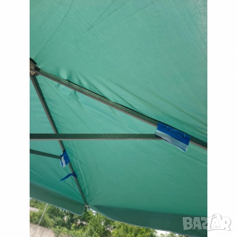 Градински чадър 300x260 см – Зелен плат с черна основа, снимка 8 - Други стоки за дома - 52098601