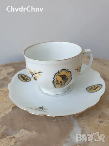 6бр MZ Altrohlau CMR Чехословакия/стар чешки порцеланов сервиз за кафе/сет чашка-чинийка