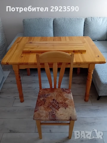 Дървена разтегателна трапезна маса, снимка 3 - Маси - 50800818