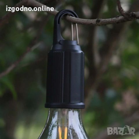 Къмпинг лампа на кука с 3 режима на работа - акумулаторна аварийна крушка, топла светлина, кръгла, снимка 6 - Къмпинг осветление - 45331653