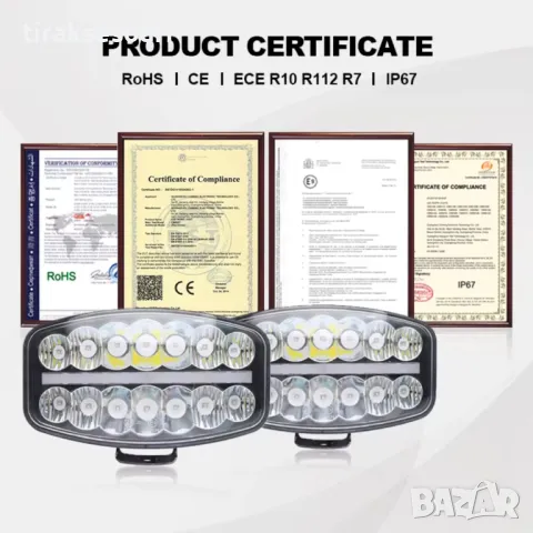 180W Мощен LED Диоден Халоген за Камиони Халогени за ролбар за Камион, снимка 8 - Аксесоари и консумативи - 48408673