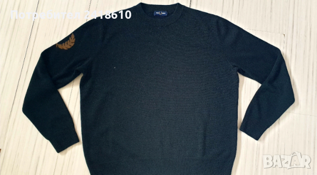 Fred Perry Wool  Mens Size XL  ОРИГИНАЛ! Мъжки Вълнен Пуловер!, снимка 6 - Пуловери - 53383716