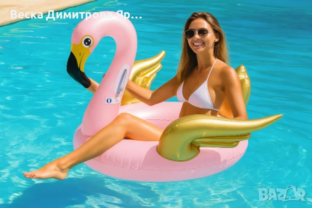 Надуваемо фламинго, gold - 115см, снимка 2 - Водни спортове - 50750051