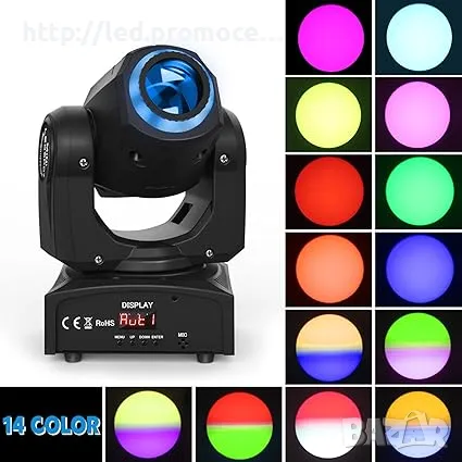 Moving Head Stage Light LED RGB Disco Light dmx512 Moving Heads Wash Spot Beam Lights Lamp for Party, снимка 3 - Обзавеждане за заведение - 48152120