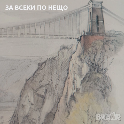 АКВАРЕЛ - БРИСТОЛ МОСТА КЛИФТЪН СЪСПЕНШЪН, снимка 2 - Картини - 53717963