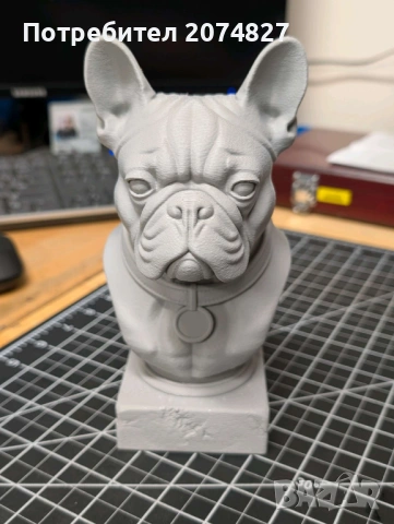 Фигурка French Bulldog Bust / Френски булдог бюст статуетка, снимка 2 - Статуетки - 53509248