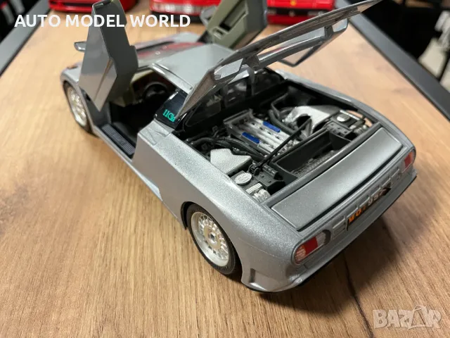 BBURAGO метална колекционерска количка BUGATTI 1965г 1:18,като нова, снимка 4 - Колекции - 48451209