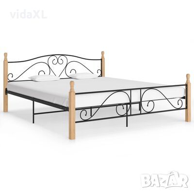 vidaXL Рамка за легло, черна, метал, 180x200 cм(SKU:284683, снимка 1 - Градински мебели, декорация  - 45147117