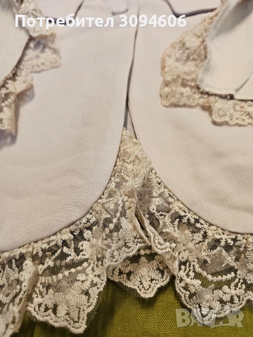 Бежово сако с дантела Л, снимка 3 - Сака - 53503544