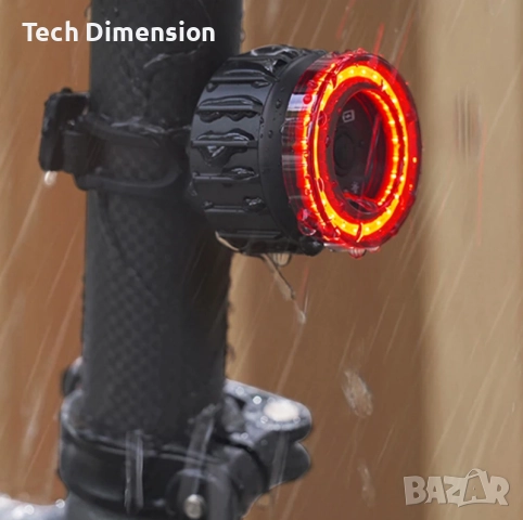 Meroca Super III Smart light COB led индикация за спиране Li-IOnUSB Type-C заден стоп велосипед, снимка 1