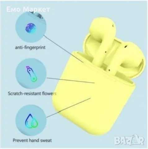 Безжични слушалки Inpods i12 TWS с цветен дизайн и управление чрез докосване, снимка 6 - Bluetooth слушалки - 49149749
