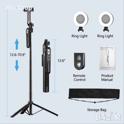 Нов Статив за селфи стик с автоматично проследяване на лица, снимка 5 - Друга електроника - 54080330