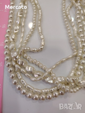 Гердан пет реда перли АРТ №111, снимка 5 - Колиета, медальони, синджири - 52321608