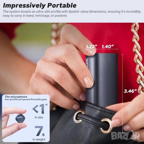 Godox Cube-SC Kit2 2.4GHz безжична микрофонна система, черен , снимка 5 - Чанти, стативи, аксесоари - 52226019