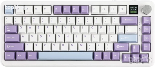 НОВА, ПЕРФЕКТНА механична клавиатура AJAZZ AK820 MAX HE с екран и копче...