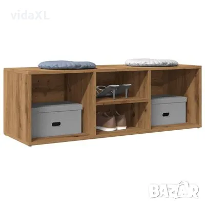 vidaXL Пейка за обувки, дъб артизан, 105x35x35 см, инженерно дърво(SKU:856411), снимка 2 - Други - 48690412