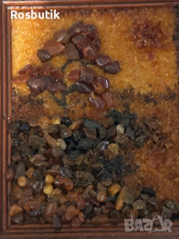 Старинна  съветска картина  с кехлибар , снимка 6 - Картини - 53353127