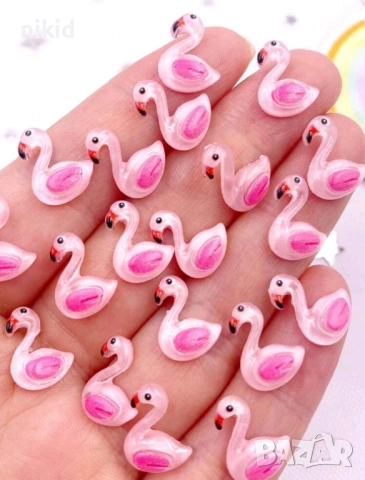 Фламинго акрил фигурка бижу за нокти декорация украса за маникюр и др крафт