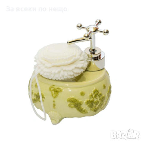 Керамичен диспенсър за течен сапун с поставка за гъба Код P1928