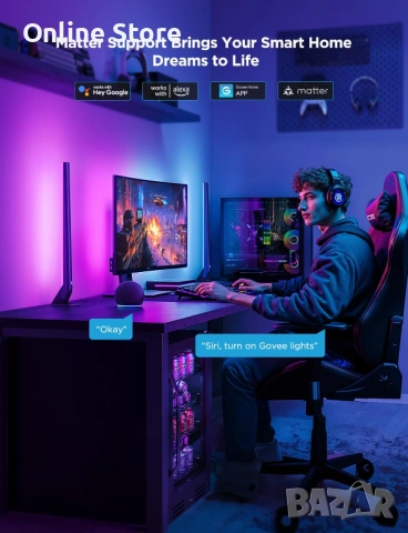 Govee HDMI 2.1 Sync Box Kit 2 AI – Sync Box с LED ленти, 8K/60Hz, 4K/144Hz, снимка 7 - Друга електроника - 54169935