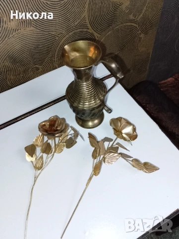 Слон от бронз,месингови рози, снимка 15 - Декорация за дома - 49275828