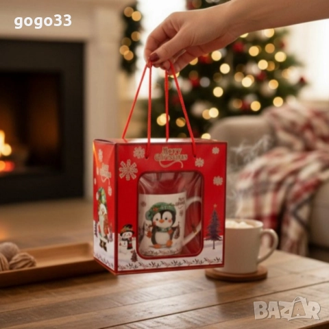 Празничен комплект чаша + лъжичка в луксозна кутия – Merry Christmas, снимка 5 - Други - 52587245