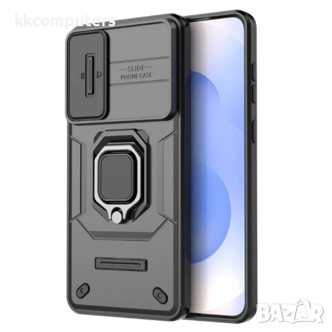 Samsung Galaxy S25 Edge Magnetic Case Lens /Kickstand PC + TPU Удароустойчив Ring Holder Калъф и Про, снимка 4 - Калъфи, кейсове - 51405299