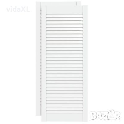 vidaXL Врати за шкафове решетен дизайн 2 бр бял 99,3x39,4 см бор масив（SKU:151170, снимка 1 - Шкафове - 46275890