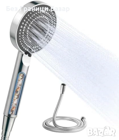 Нова Филтрираща душ слушалка с маркуч 5 степени 6 режима хром баня