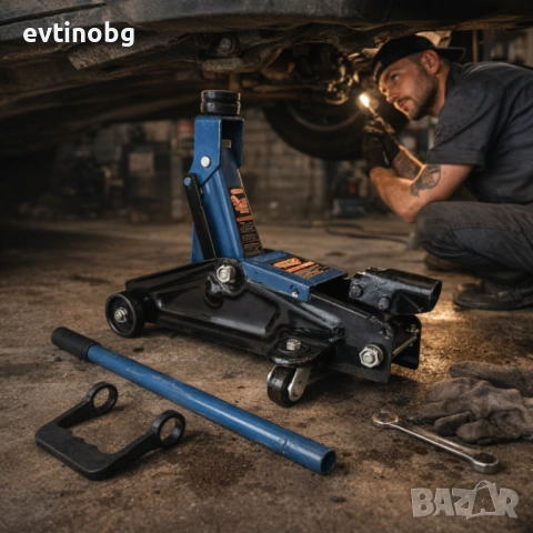 Хидравличен крик крокодил 3 тона - мобилен с колела, снимка 3 - Куфари с инструменти - 53802306