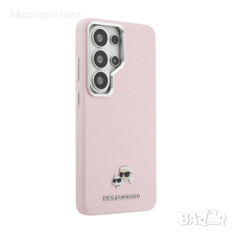 Оригинален кейс Karl Lagerfeld Saffiano KC Metal Logo MagSafe, За Samsung Galaxy S26 Ultra, Розов и , снимка 3 - Калъфи, кейсове - 54267662