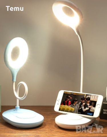 Настолна LED лампа за бюро с 12 крушчици, 6 W. Подходяща за четене и нощно осветление. Топла светлин, снимка 5 - Настолни лампи - 45687988