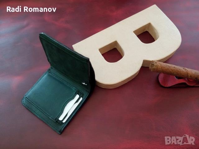 Ръчно изработен мъжки кожен портфейл 